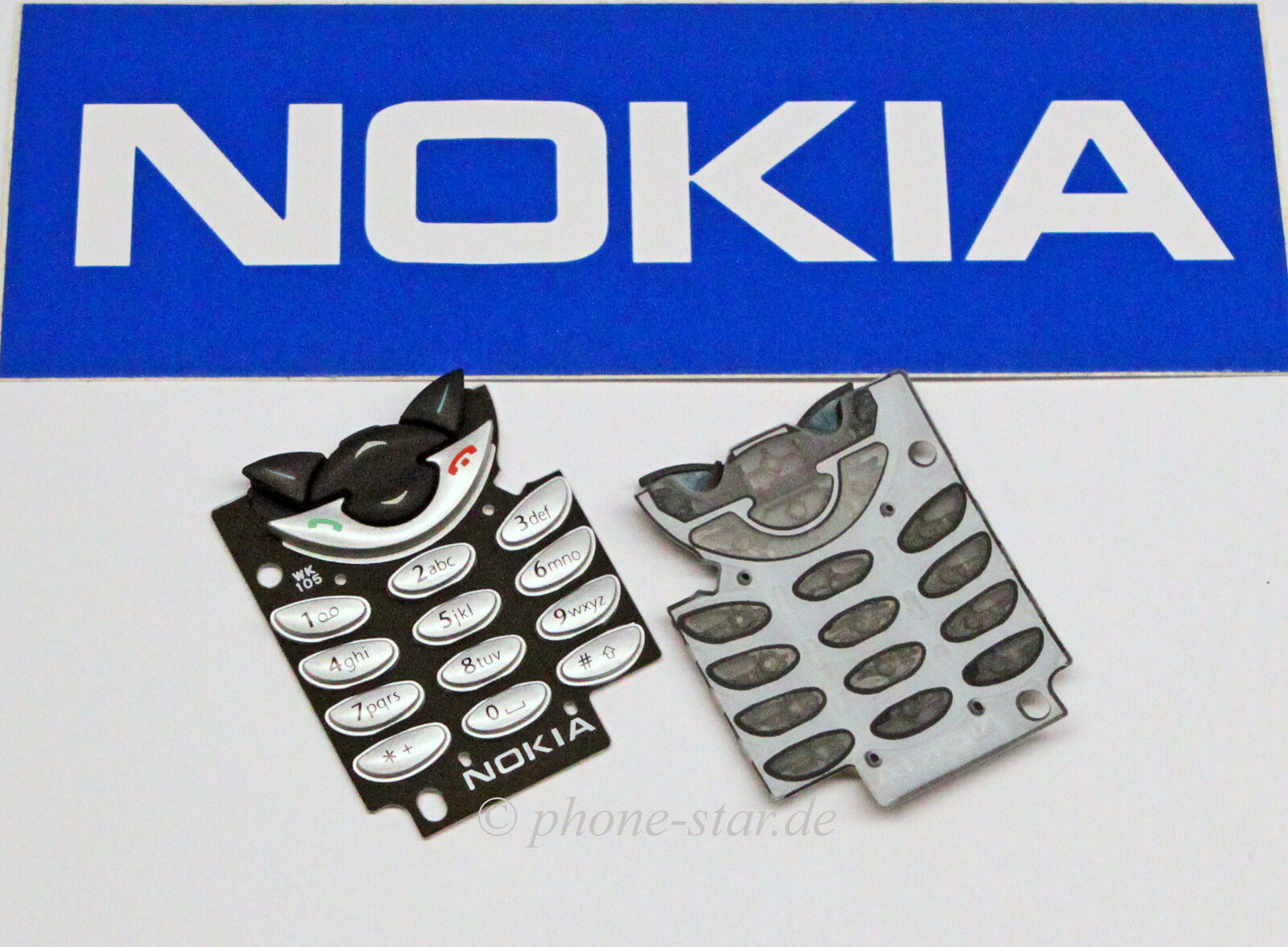 Original Nokia 8210 Tastatur Tasten-Matte Keypad Keymat Assy Latin 9790398 Neu