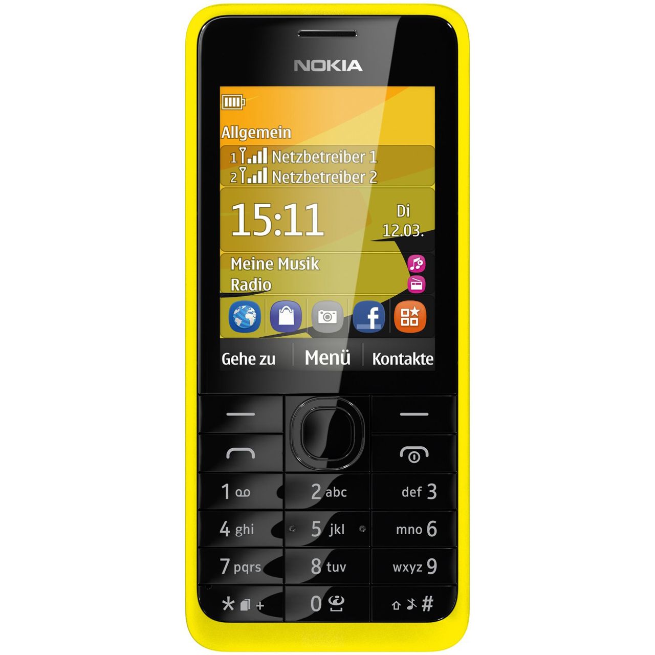 Nokia 301 Dual-SIM Handy Mobile Phone Quad-Band UMTS GPRS Bluetooth Kamera MP3 wie Neu