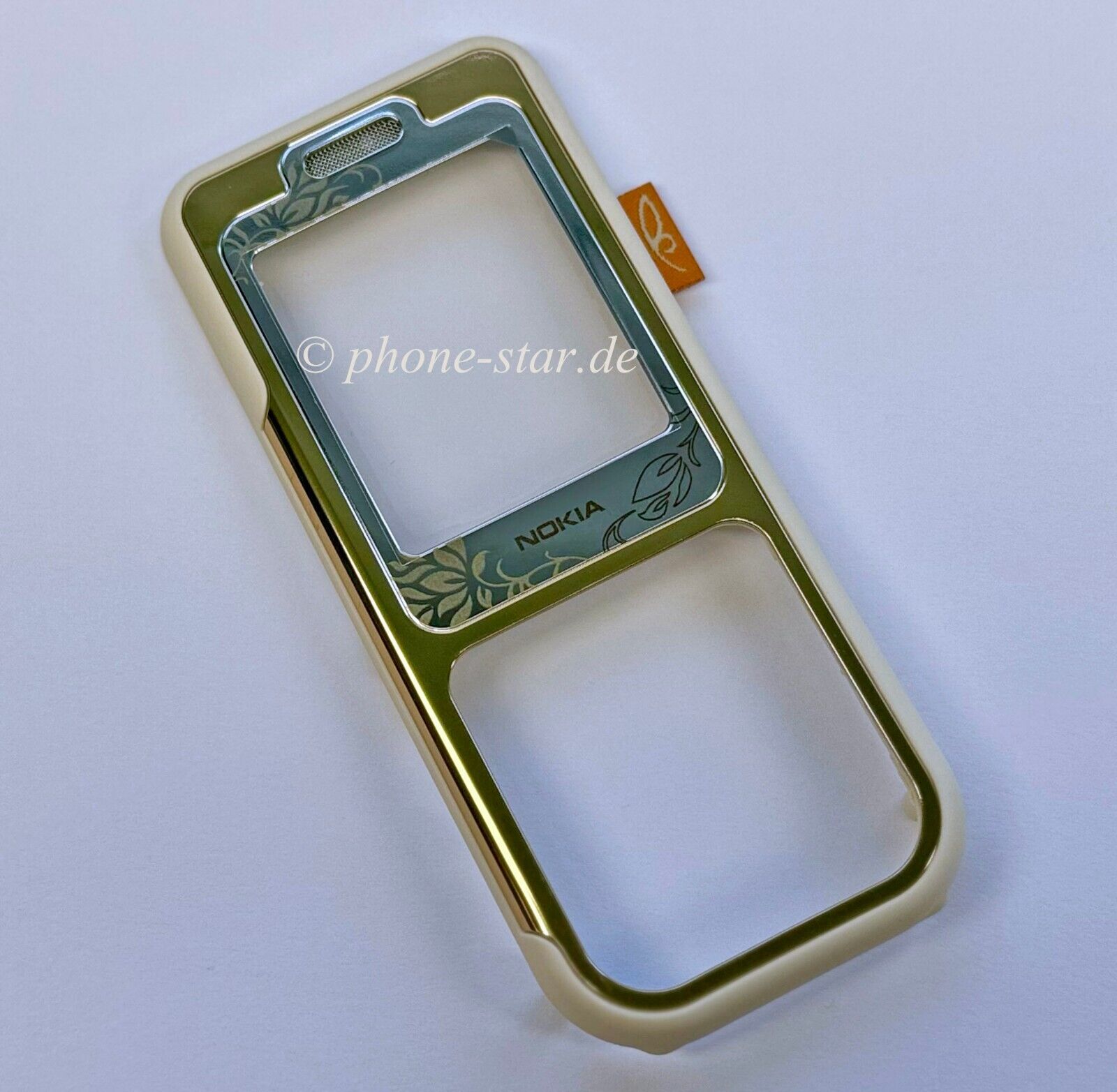 Original Nokia 7360 A-Cover Oberschale Gehäuse Front Housing Warm Amber Neu