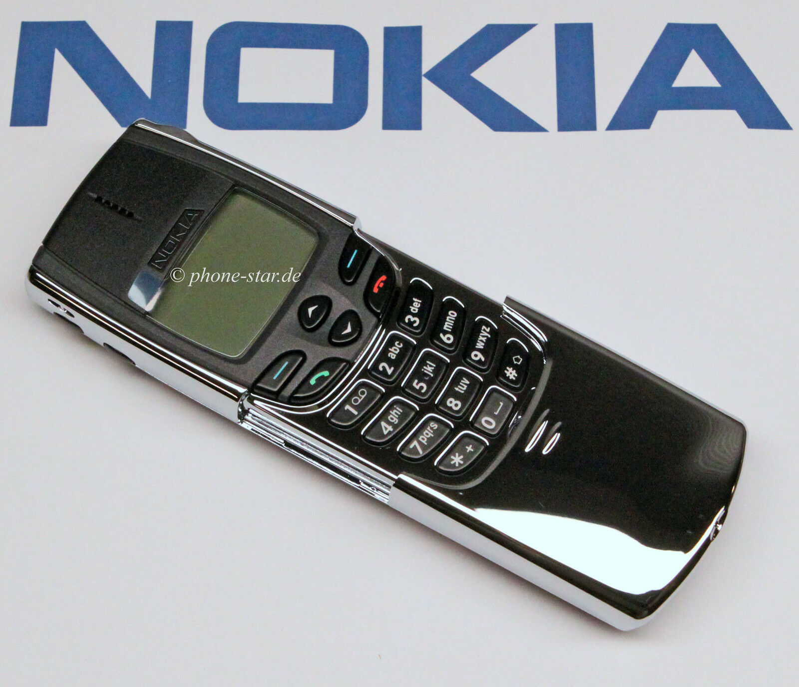 Nokia 8810 NSE-6NX Slider-Handy Mobile Phone Chrome Made in Finland SWAP Neu