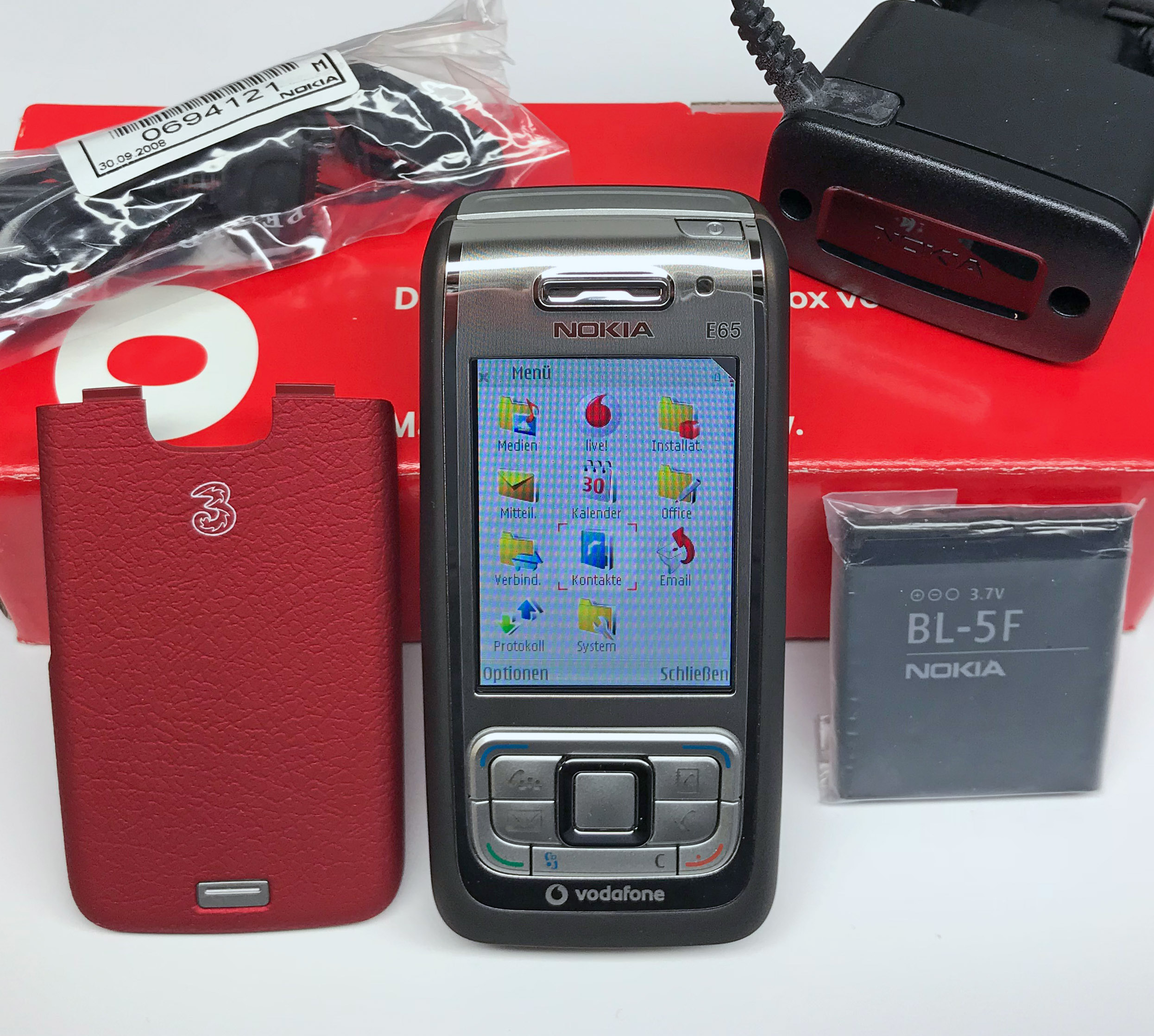 Nokia E65 Slider-Handy Smartphone Unlocked Bluetooth Kamera MP3 WLAN wie Neu (SWAP)